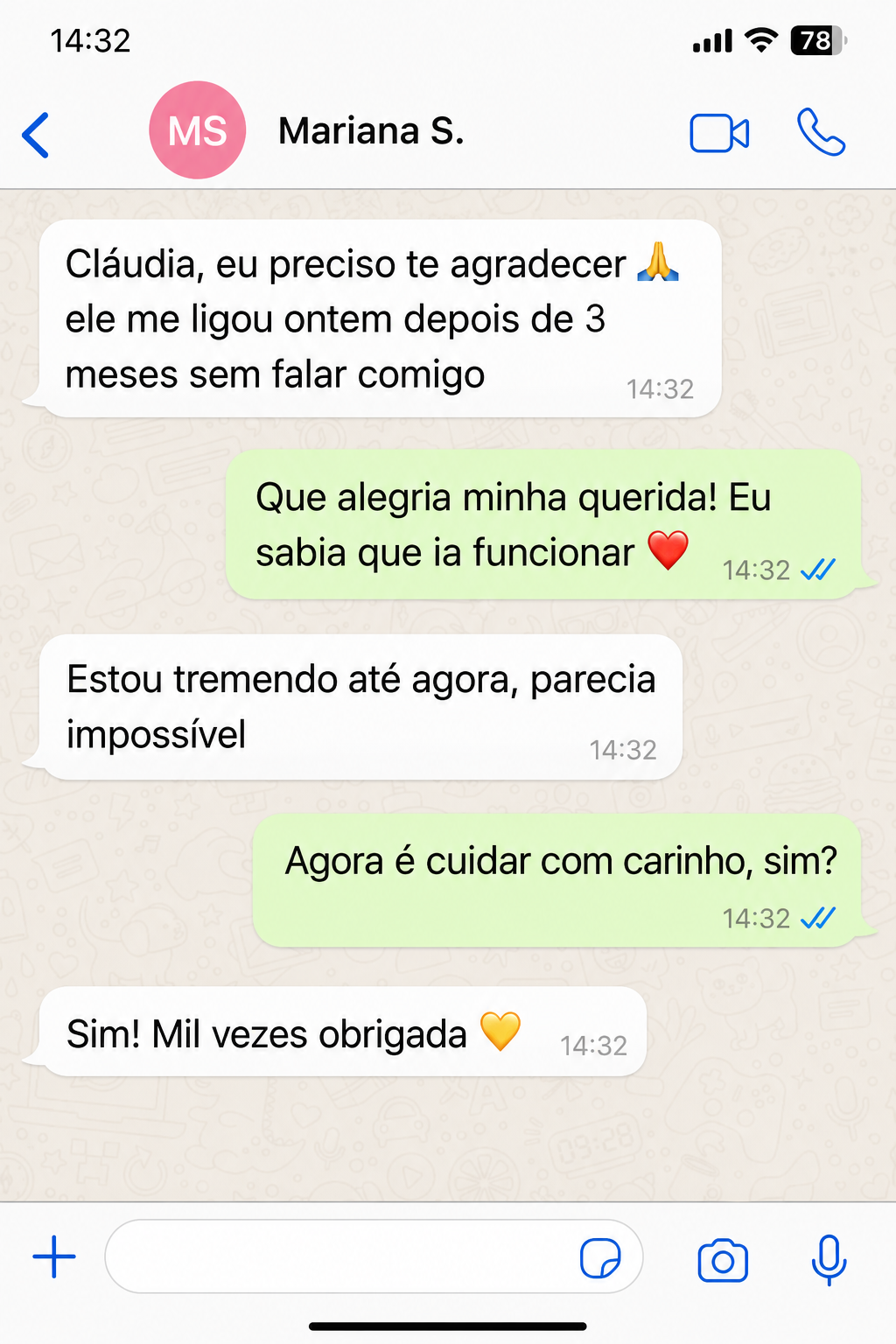 Depoimento de Mariana S. via WhatsApp